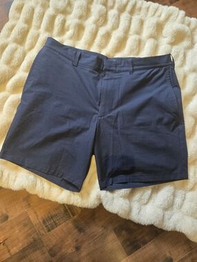 J. Crew Dark Navy Tailored Shorts [Size 34] 7 Inch Inseam Chino Stretch Pocket